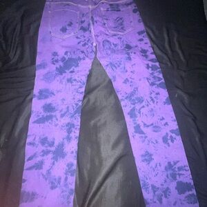 Purple graphic jeans